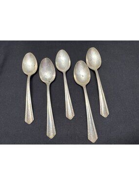 Vintage Oneida Wm A Rogers A1 Plus Silverplate Teaspoons Set Of 5 Malibu1934 Pat